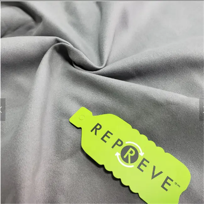 เป็นมิตรกับสิ่งแวดล้อม Rpet Repreve รีไซเคิลวัสดุไมโครไฟเบอร์หนังนิ่มโพลีเอสเตอร์รีไซเคิล Bothside ไมโครไฟเบอร์หนังนิ่ม