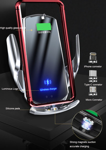 Article chaud pour Samsung Charge rapide 15W Chargeur de voiture sans fil à montage sur capteur intelligent avec entrée 9V/2A Chargeur de support de voiture intelligent - Product Image 3