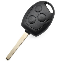 Coque de clé de voiture télécommandée à 3 boutons avec lame vierge non coupée, pour programmation de clé, remplacement de la coque de clé d'allumage vierge, et télécommande d'entrée sans clé