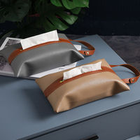 Nuevo Dispensador de Pañuelos de Cuero Minimalista Colgante, Bolsa de Almacenamiento de Pañuelos Reutilizable para Múltiples Escenarios, Organizador Universal Impermeable