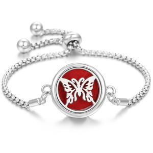 Bracelet ajustable avec pendentif médaillon parfumé à l'arôme de fleur de vie - Product Image 2