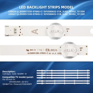 Rétroéclairage LED pour téléviseur 50 pouces 50HB6T72U 50FHD175 D50F28B4CW 50HB1T62 <span class=keywords><strong>JVC</strong></span> LT-50C750 FLE50211SMART 50273LEDFHD1080P 50273SMT2FHDLED - Product Image 2