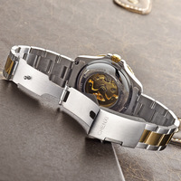 Montres mécaniques CHENXI, automatiques, squelette, acier inoxydable, noir, montre de luxe pour homme, étanche, Relogio Masculino, montre homme