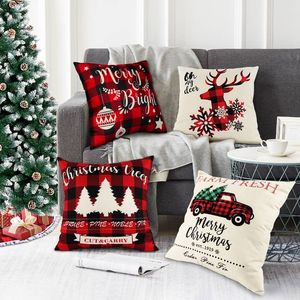 <span class=keywords><strong>Housse</strong></span> de coussin rectangulaire en <span class=keywords><strong>lin</strong></span> imprimé réactif pour canapé, chambre, hôpital – Décoration de Noël et du Nouvel An à motif feuilles de dessin animé - Product Image 6