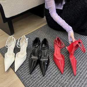 New Styles Elegant Lady Ankle Strap Pointed Toe <b>Red</b> Wedge <b>Heels</b> for <b>Women</b> - Product Image 6