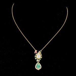 Collar de Diseño Minimalista con Piedra en Forma de Gota, para Mujer, Colgante de Oro de 14k, Hecho a Mano, Producto al por Mayor - Product Image 1