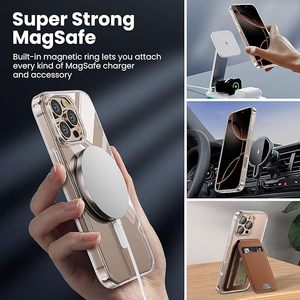 Sang Trọng Pha Lê từ trường hợp an toàn cho <span class=keywords><strong>iPhone</strong></span> 17 16 15 14 13 12 11 Pro XR XS Max cộng với phí không dây Cover quay lại trường hợp trong suốt - Product Image 3