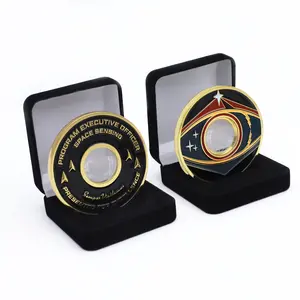 Alta qualidade por atacado barato metal personalizado moedas com moeda comemorativa exibir caixa