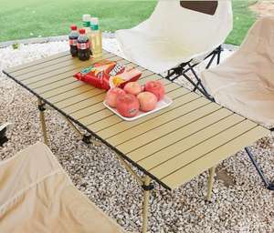 Tavolo pieghevole da campeggio <span class=keywords><strong>esterno</strong></span> in lega di alluminio-tavolo da pranzo leggero portatile per escursioni a piedi uso cortile - Product Image 4