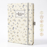 Carnet à couverture rigide avec impression florale personnalisée, avec bande élastique, carnet de notes A5, journal, carnet pour l'école, le bureau, papeterie, cadeau