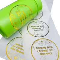Impression d'autocollants personnalisés avec logo, autocollants transparents en feuille d'or imperméables, impression promotionnelle, autocollant transparent avec logo