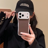 Étui de téléphone en cuir minimaliste antichoc pour iPhone
