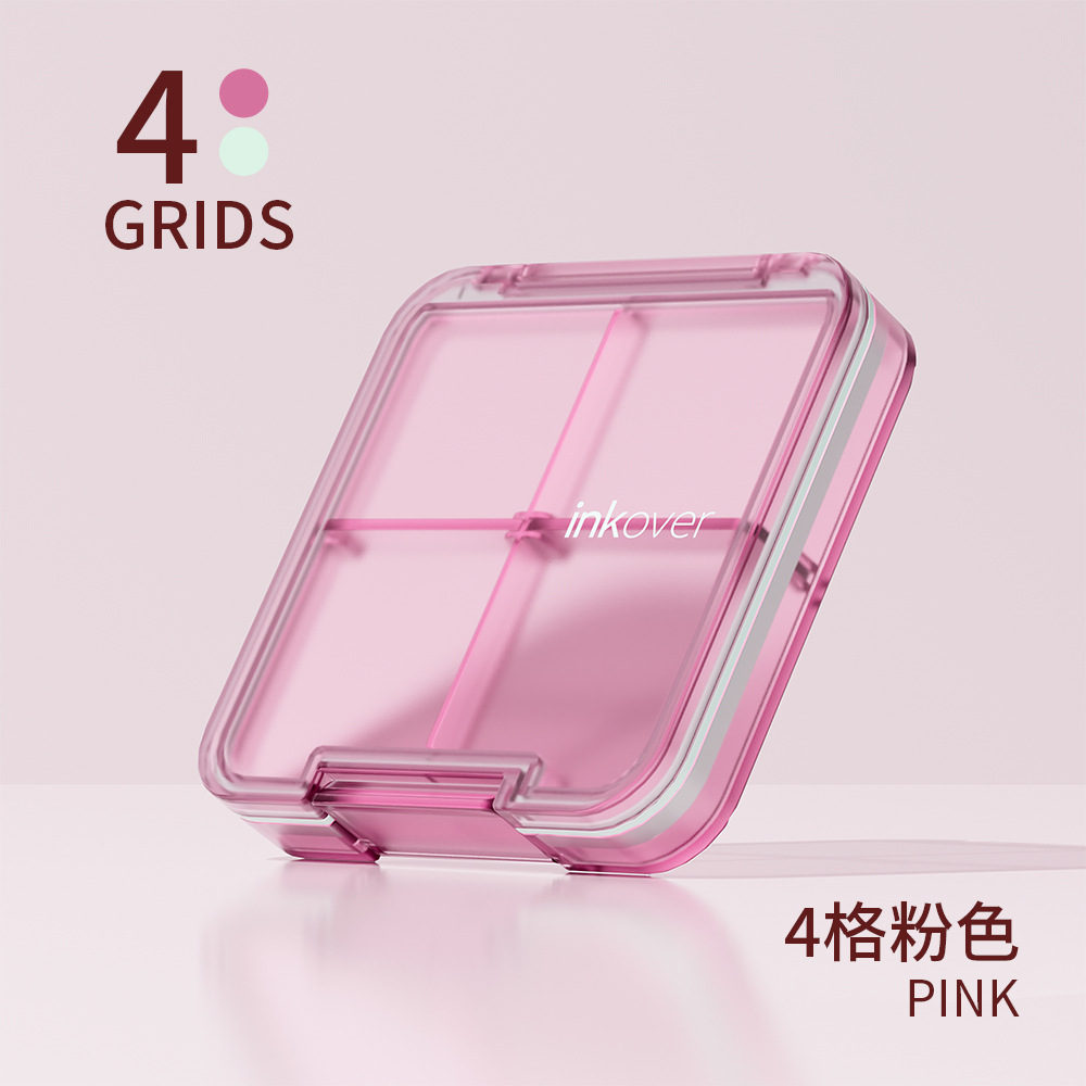 Four-compartment pill box-pink