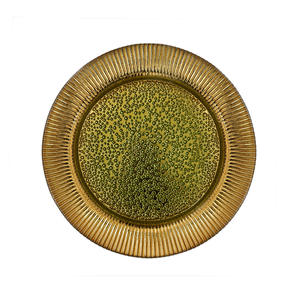 Assiettes de présentation K11 en verre écologique, 33 cm (13 pouces), avec bord festonné et couleur transparente, pour mariage - Product Image 3