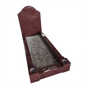 Headstone Cemetery Angel Heart <b>Memorial</b> Gravestone Large India Red Granite Upright Statue Unionstone Model 08 - Product Image 5