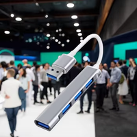 Adaptor Hub USB-C Slim 4-in-1 dengan USB 3.0 untuk Transmisi Stabil dari Aluminium Alloy 2.1 untuk Ponsel, Laptop & iPad - Tersedia