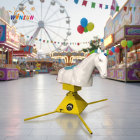 WINSUN WSP-198 Licorne mécanique gonflable fou équitation licorne gonflable de luxe licorne de rodéo avec matelas pour enfants