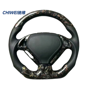 Volant <span class=keywords><strong>sport</strong></span> en cuir pour <span class=keywords><strong>Infiniti</strong></span> <span class=keywords><strong>Q30</strong></span>/Q50/QX70/Q60/QX80 - Fibre de carbone - Poignée de 35 mm - 3 branches - Product Image 1