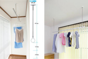 Meilleur vendeur Japon USA Étendoir à linge intérieur mural monté au plafond pour sécher les vêtements au vent naturel Étagère à linge Maison Hôpital - Product Image 5