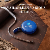 Ruban à mesurer promotionnel en cuir PU, mini, portable, avec impression numérique, logo personnalisé, vente en gros d'usine
