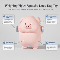 Jouet à mâcher couineur moderne en latex naturel écologique pour chien, en forme de cochon de baseball mignon, jouet de dentition souple pour chiots de petite/moyenne taille