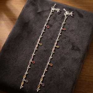 Women's Trendy Elegant Antique Silver Fashion Anklets with Circling Setting Indian Payal Design - Product Image 2