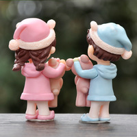 Pyjamas miniatures Couples décorations intérieures de voiture gâteau de bureau résine ours étreignant Couple poupées