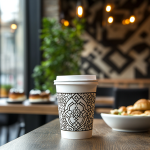 Một Cà Phê Tùy Chỉnh Hai Lớp Dày Cốc Giấy Dùng Một Lần Đồ Uống Với Chống-Scalding Nắp Cho Cà Phê Đồ Uống Nóng Cho Các Bên - Product Image 3
