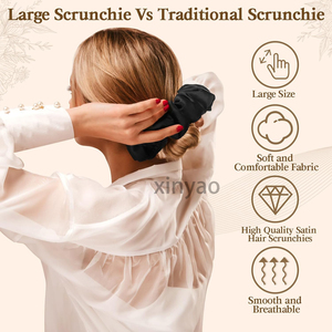 Logo personalizzato grande raso cuscino per capelli in seta per donne ragazze Memory Foam riempimento capelli spessi titolari <span class=keywords><strong>di</strong></span> coda <span class=keywords><strong>di</strong></span> cavallo - Product Image 3