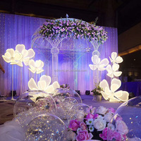 Perlengkapan Acara Desain Baru Dekorasi Panggung Pernikahan Bunga Bentuk Peony Besar Lampu LED Atas Tahan Air untuk Pesta Latar Belakang Logam