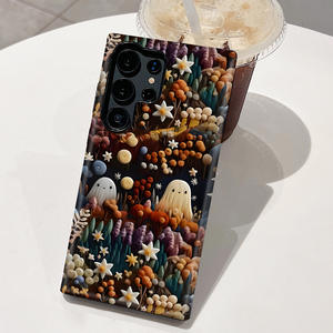 2 in 1 doppio strato pellicola rigida Cover posteriore del telefono per Sasmung S21 S22 S23 S24 S25 Ultra Ghost Design Halloween Cover regalo del telefono - Product Image 1