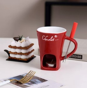 Juego de Fondue de Cerámica para Chocolate, Helado y Queso, Taza para Derretir Queso Caliente, Gran Venta - Product Image 4