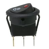 Interrupteur à bascule KCD1, dessus rond, base carrée, interrupteur de phare antibrouillard à LED rouge 12V SPST pour éclairage automobile et marine