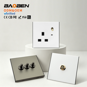 BAOBEN Enchufe Redondo de Acero Inoxidable con Interruptor y Función de Tres Orificios, Apto para Hoteles y Hogares - Product Image 1