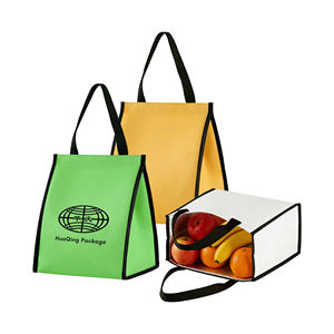 Reusable Non-Woven Insulated Tote <b>Bag</b> with Velcro Closure Letter Pattern Waterproof Food Cooler/Warmer <b>Lunch</b> <b>Bag</b> for Picnic - Product Image 1