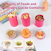 Gobelets réutilisables personnalisables avec logo pour yaourts et parfaits, avec couvercles et cuillères, contenants pour flocons d'avoine avec compartiment à sauce, pour céréales, flocons d'avoine et salades