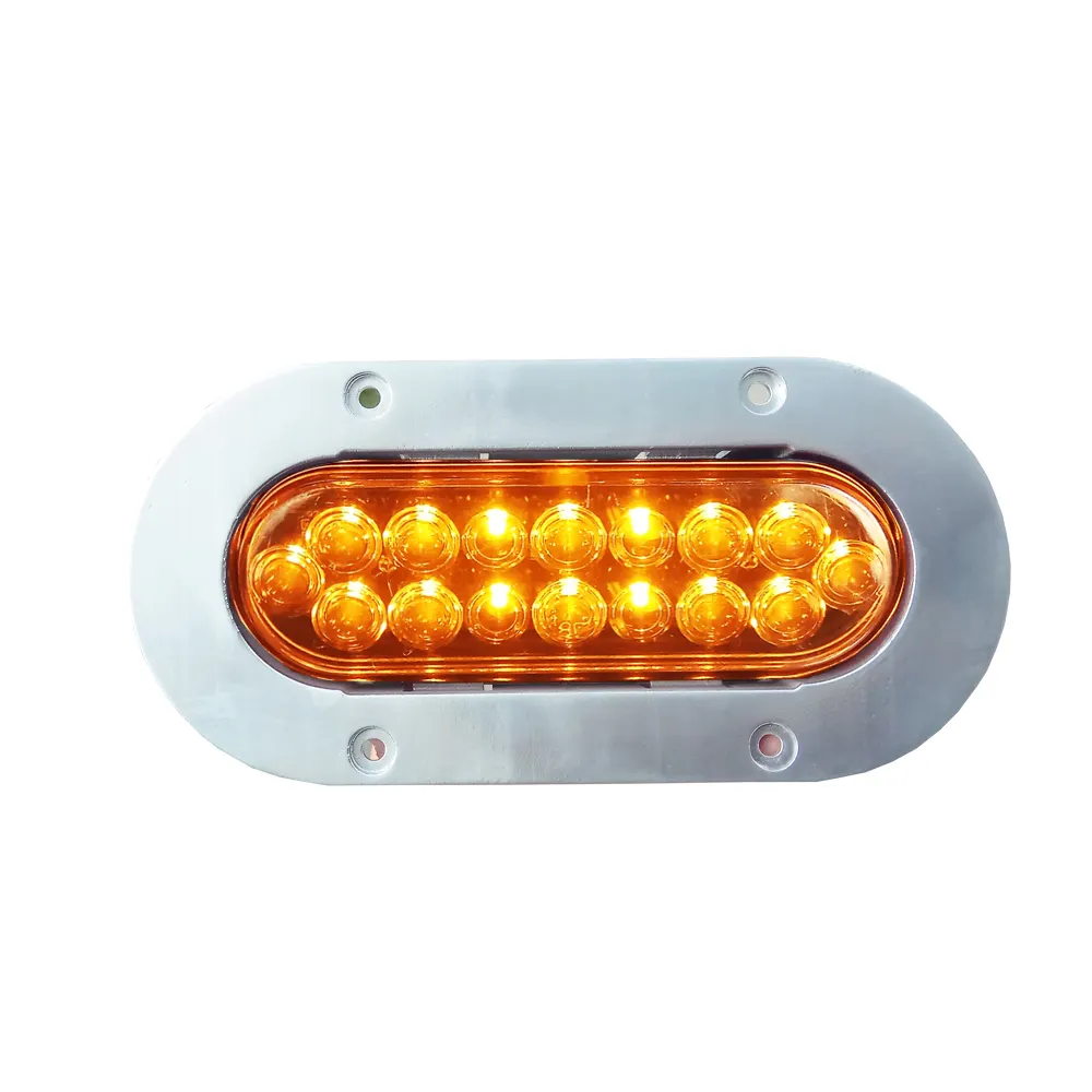 Amber 6 "Oval karavan LED stroboskop kamyon durdurma/park/park lambaları ağır hizmet için