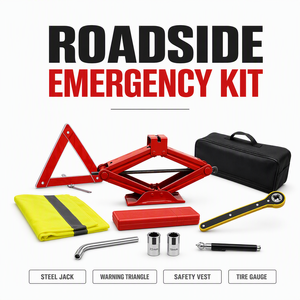 Anliqing Kit de Emergencia para Coche, Gato Hidráulico Portátil de Acero de 2 Toneladas, Elevación de 90-380mm, Triángulo de Seguridad, Chaleco de <span class=keywords><strong>Alta</strong></span> Visibilidad, Llave de Ruedas, Manómetro - Product Image 6