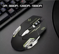 Keywin Dual Mode Wireless Rechargeable Gaming Mouse 2.4Ghz 7D Wireless Adjustable DPI 1600 Office LED Desktop Mice