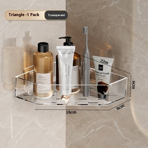 Duy nhất-tier không-đục Tam Giác Nhựa Kệ Giá Hệ Thống Nhà Sử Dụng Phòng Tắm Góc Tắm Nhà Vệ Sinh Lưu Trữ Tường Kệ - Product Image 6