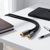 Câble audio numérique optique Toslink en nylon tressé OEM ODM avec connecteurs plaqués or 24 carats et coque métallique pour haut-parleurs et projecteurs (Mâle-Mâle)