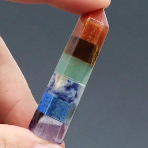 Đá Tự Nhiên 7 Luân Xa Hợp Thời Trang Đá Tự Nhiên Cột Lục Giác 13*48Mm Đá Quý Chữa Bệnh Reiki Mũi Nhọn Trang Trí Mã Não - Product Image 5