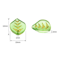 Zhubi 10X12MM dégradé couleur peuplier feuille pendentif perles de verre Jade cristal feuille ronde perles pour bricolage faisant des boucles d'oreilles
