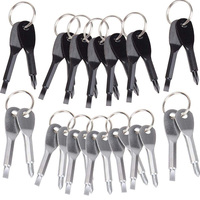 Portable Clés Anneau Croix et Slot Type Mini Tournevis Ensemble Clé Chaîne Inoxydable Tournevis De Poche Avec Porte-clés
