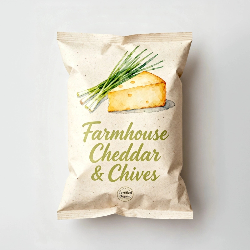 Custom Logo Aluminum Foil Plantain Chips Bags High Barrier Laminated Plastic Back Seal Bag Custom Printed Packaging Roll Film