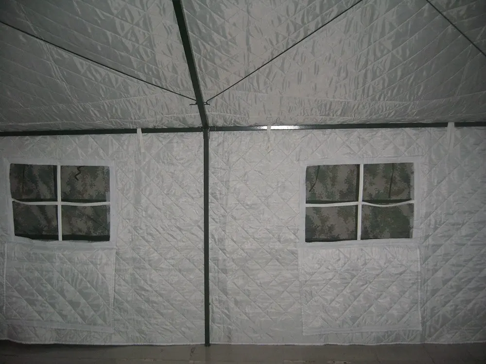 4m*6m mosquito net cotton canvas wall tent metal frame galvanized steel frame shelter tent
