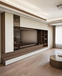 Mueble de TV Modular de Madera Moderno y de Lujo de Último Diseño para Sala de Estar, Mueble de Pared para Entretenimiento - Product Image 2