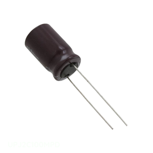 Condensateur radial TH en aluminium 10 µF 20 % 160 V, référence UPJ2C100MPD, à traversage de circuit, Distributeur agréé - Product Image 1