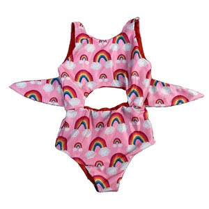 Traje de Baño Reversible para Niñas Pequeñas, Estilo Occidental, Marca DH OEM, para la Playa, Cintura Alta, 100% Poliéster - Product Image 2
