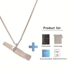 Collana con Catena in Bambù e Ciondolo a Forma di Scheletro in Acciaio Inox con Diamanti, Regalo Unisex Sportivo per Oli Essenziali - Product Image 6